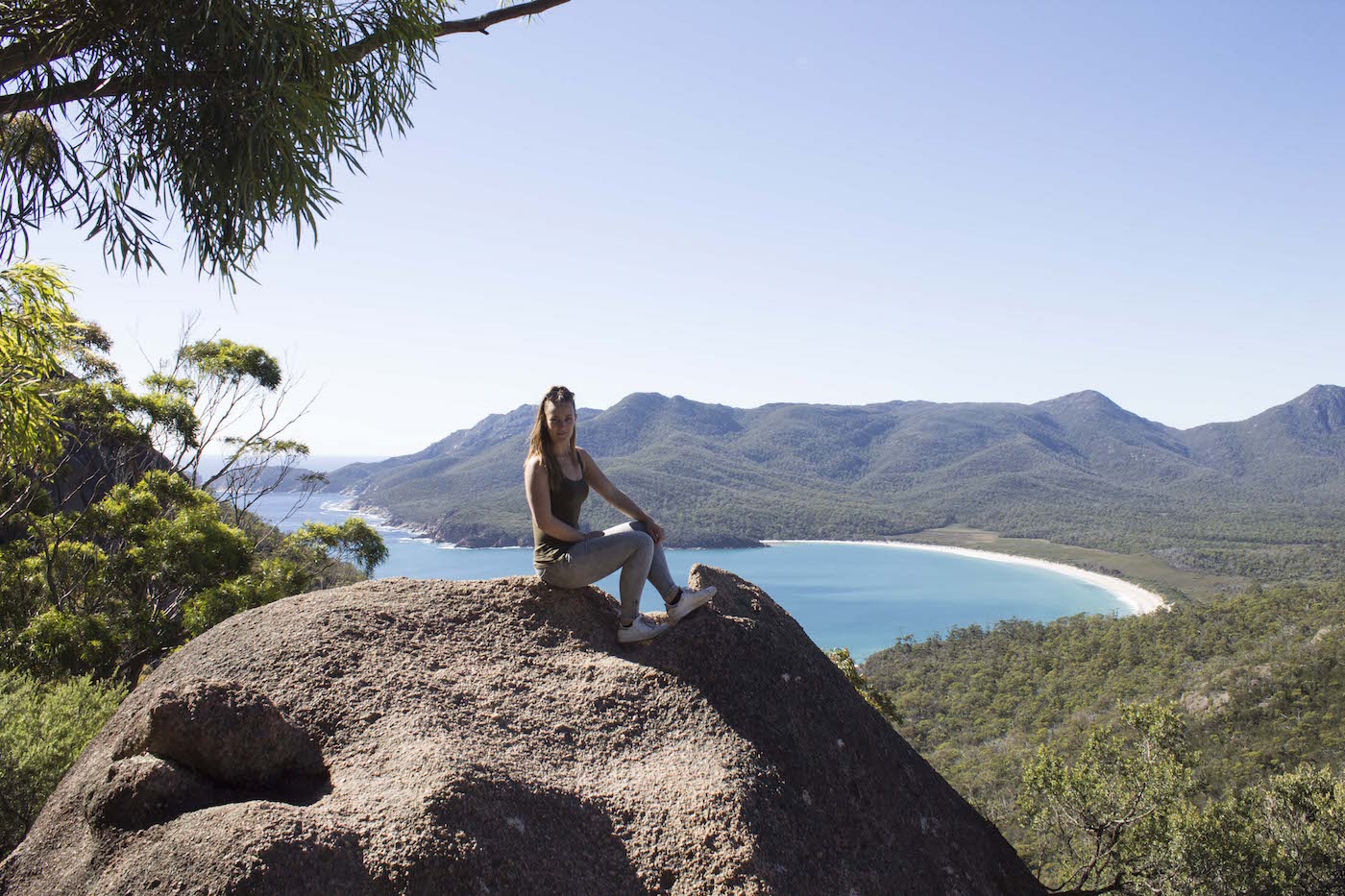 Alleen backpacken Australie Wineglass bay