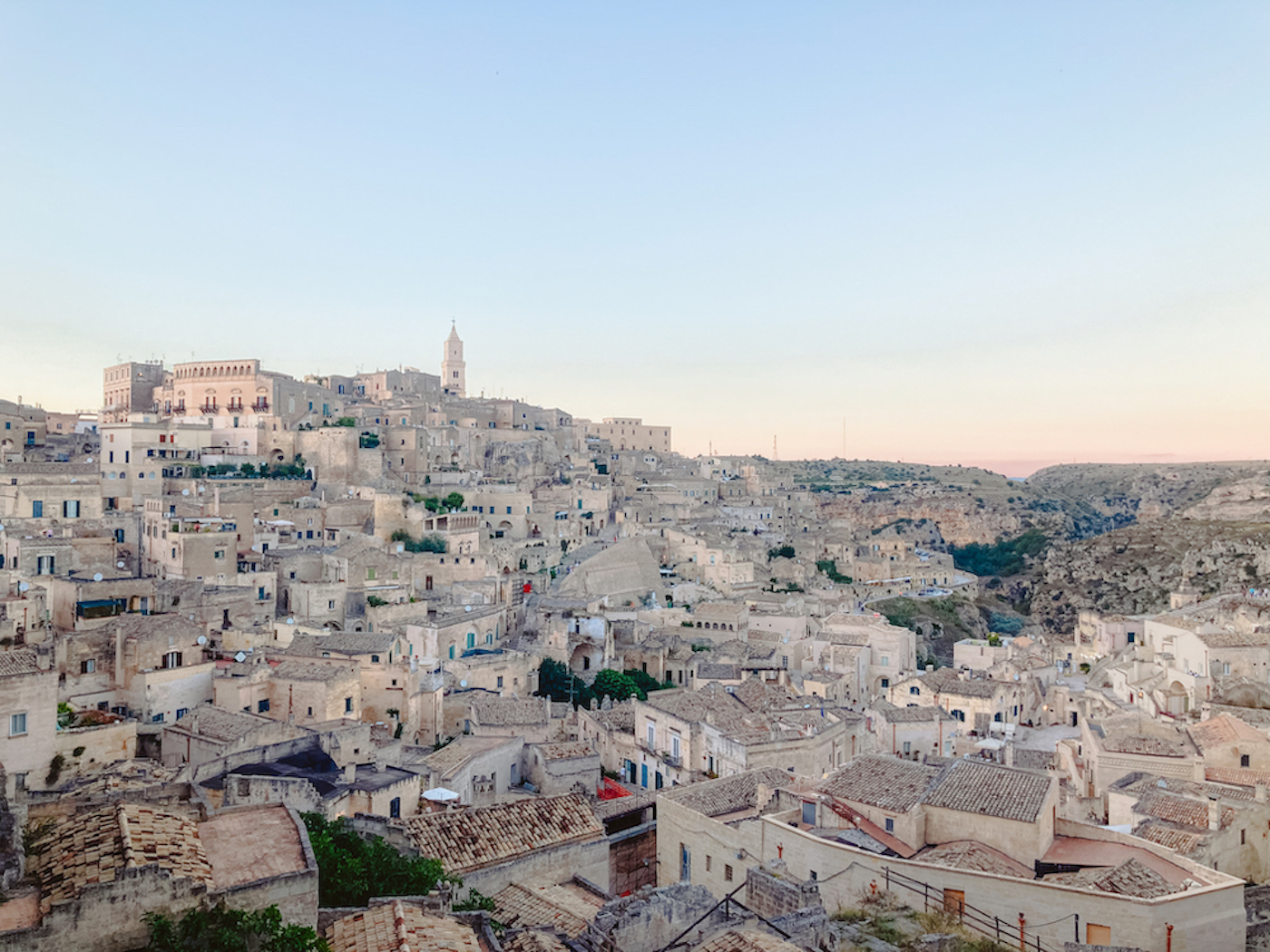 Avondlicht Matera Italië